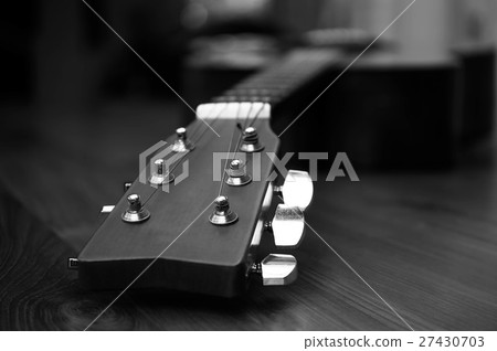 Contrast Acoustic guitar head in black and white 27430703