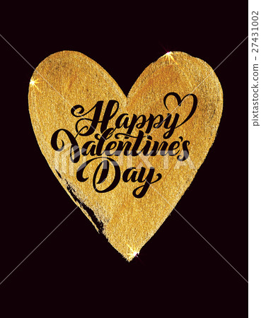 Happy Valentines Day Black Lettering Gold Foil Happy Valentines Day Black Lettering Gold Foil 27431002