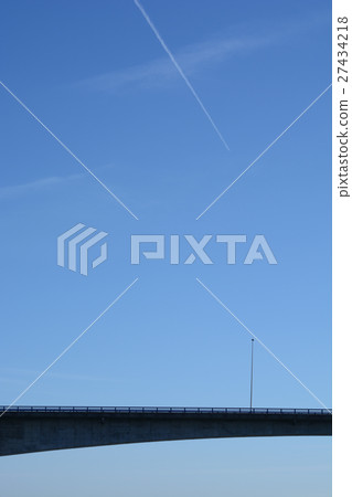 Bridge and airplane cloud 27434218