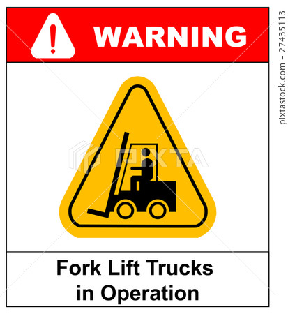 Forklift truck sign. Symbol of threat alert Forklift truck sign. Symbol of threat alert 27435113