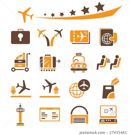 airport icons set 27435461