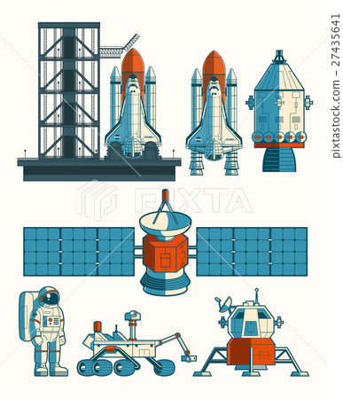 Set vector flat illustration on the space theme 27435641