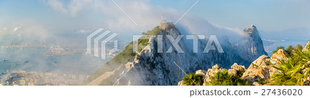 Rock of Gibraltar in fog. A British Overseas Rock of Gibraltar in fog. A British Overseas 27436020