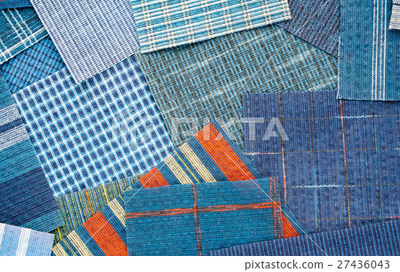 Japanese pattern background material fabric textile indigo dyeing end cloth 27436043