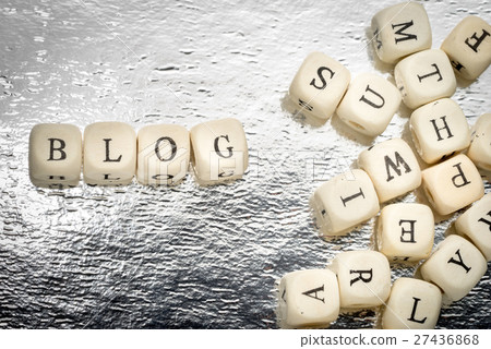Blog word on a wooden cubes 27436868
