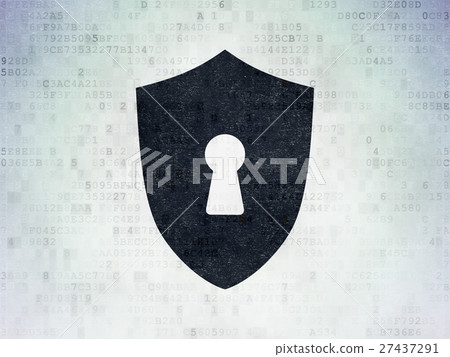 Security concept: Shield With Keyhole on Digital 27437291