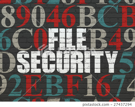 Privacy concept: File Security on wall background 27437294