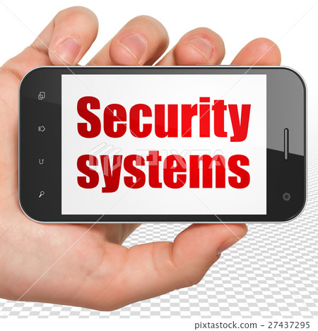 Security concept: Hand Holding Smartphone with 27437295