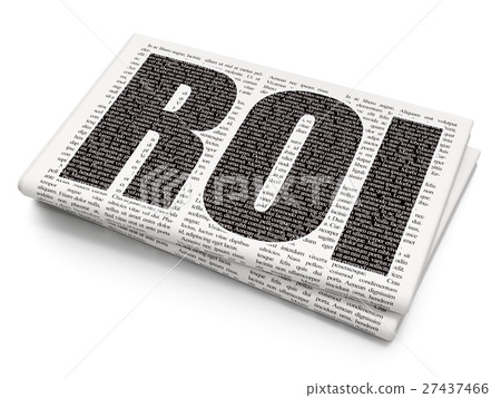 Business concept: ROI on Newspaper background 27437466