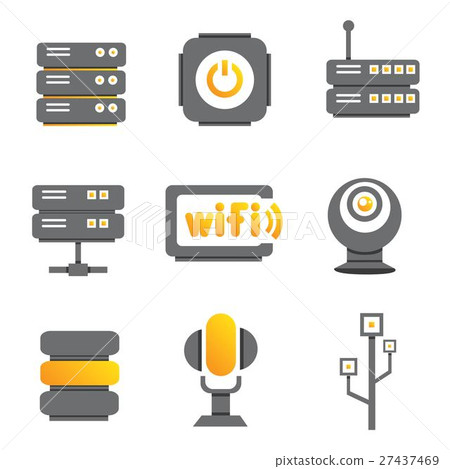 network, electronic device and multimedia icons 27437469