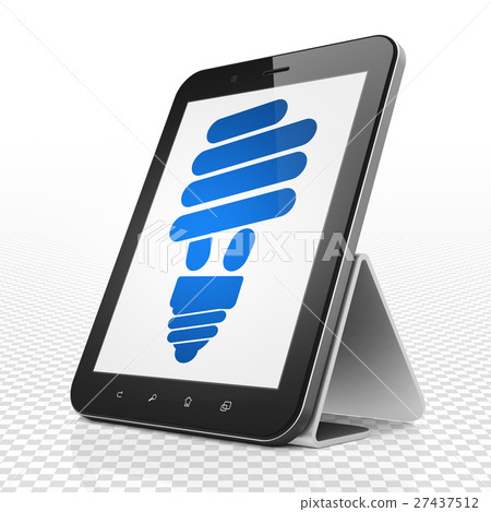 Business concept: Tablet Computer with Energy Business concept: Tablet Computer with Energy 27437512