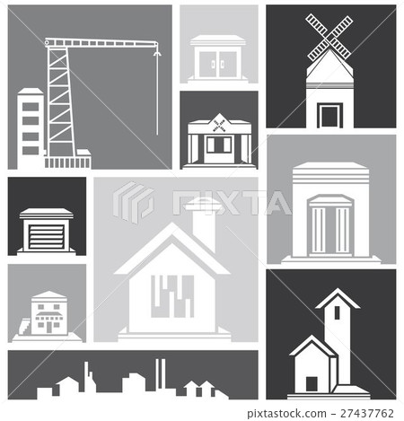 silhouette city, building set silhouette city, building set 27437762