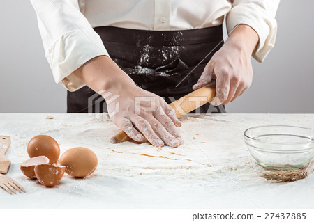 Hands kneading a dough 27437885