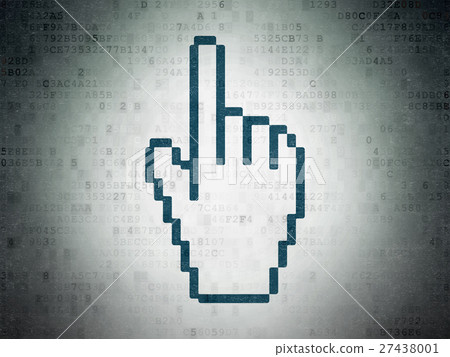 Advertising concept: Mouse Cursor on Digital Data 27438001