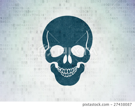 Health concept: Scull on Digital Data Paper Health concept: Scull on Digital Data Paper 27438087
