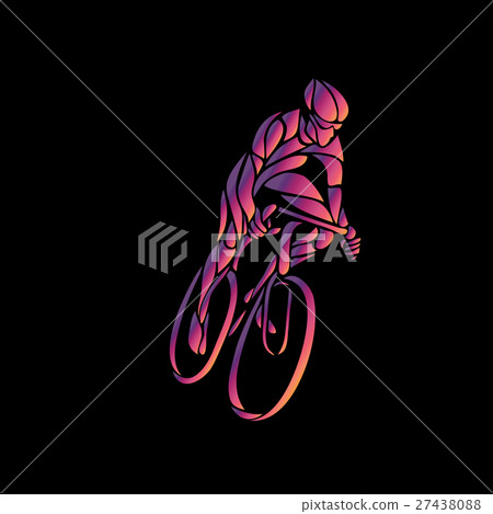 Cyclist in a bike race. Color vector clipart Cyclist in a bike race. Color vector clipart 27438088