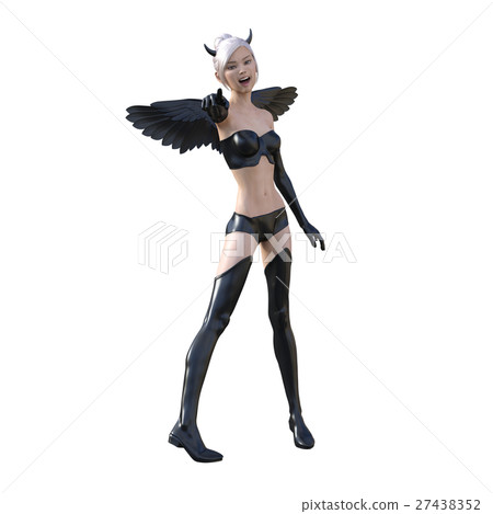 導致3DCG例證材料的逗人喜愛的邪魔性感的惡魔 27438352