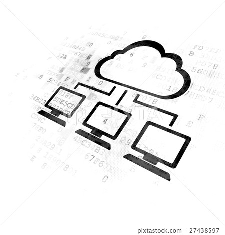 Cloud technology concept: Cloud Network on Digital Cloud technology concept: Cloud Network on Digital 27438597