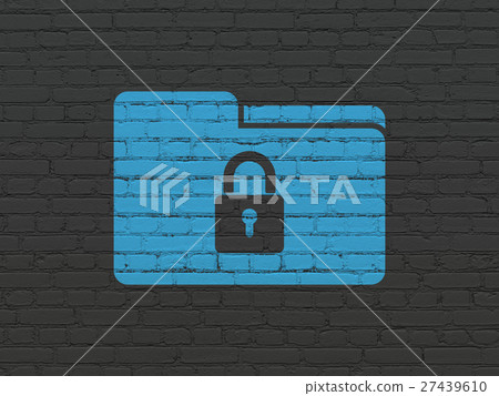 Finance concept: Folder With Lock on wall Finance concept: Folder With Lock on wall 27439610