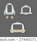 Hand drawn childish frames - spaceship and UFO 27440171
