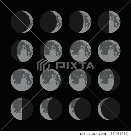 Phases of the Moon Icons Set. Vector 27441482