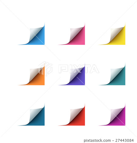 Set of realistic vector paper corners on white 27443084