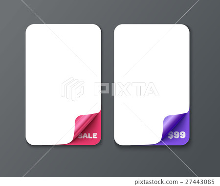 Set of vertical banner template with curl corners 27443085