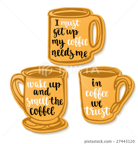 Hand drawn design elements and beverage phrase Hand drawn design elements and beverage phrase 27443120