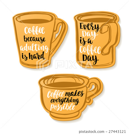 Hand drawn design elements and beverage phrase Hand drawn design elements and beverage phrase 27443121