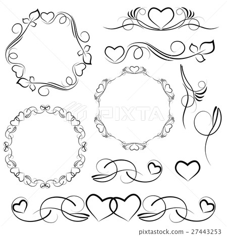Elements for design with heart patterns 27443253