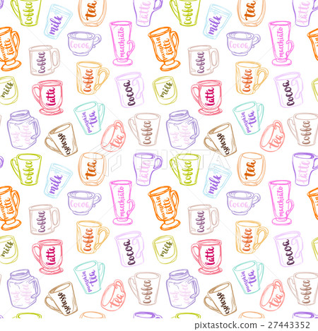Background with beverages dishes 27443352