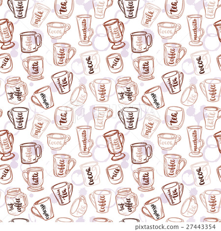 Background with beverages dishes 27443354