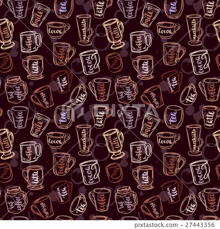 Background with beverages dishes 27443356