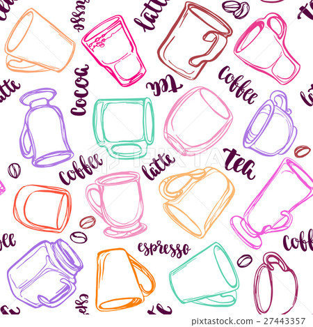 Background with beverages dishes 27443357