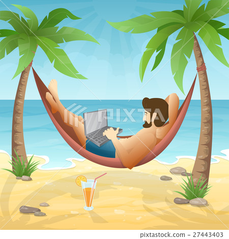 freelancer at the beach 27443403