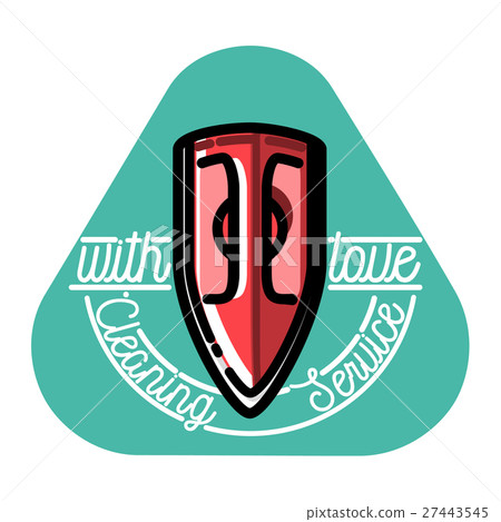 Color vintage cleaning service emblem. Color vintage cleaning service emblem. 27443545