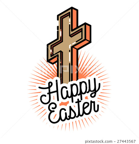 Color vintage easter emblem 27443567