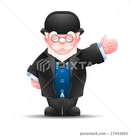 Senior man pointing in one direction Senior man pointing in one direction 27443803