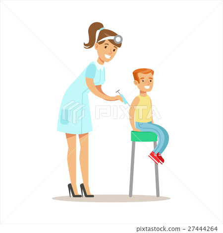 Boy Getting Vaccinated On Medical Check-Up With 27444264