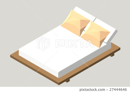 Isometric home furniture - bed. Interior element 27444646