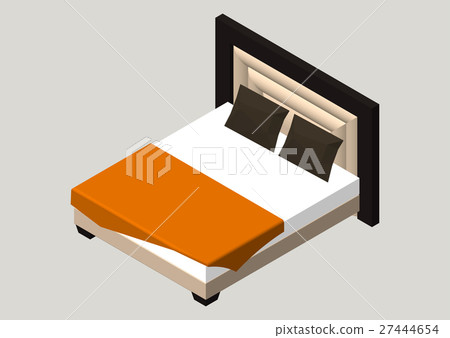 Isometric home furniture - bed. Interior element 27444654