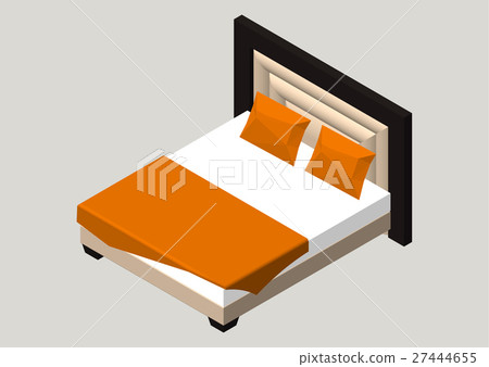 Isometric home furniture - bed. Interior element 27444655