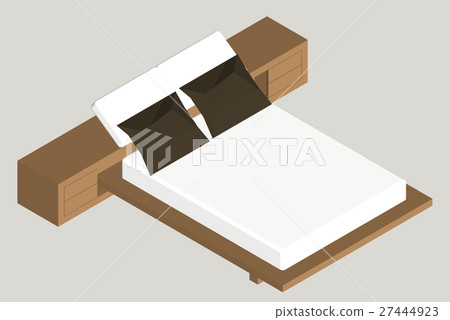 Isometric home furniture - bed. Interior element 27444923