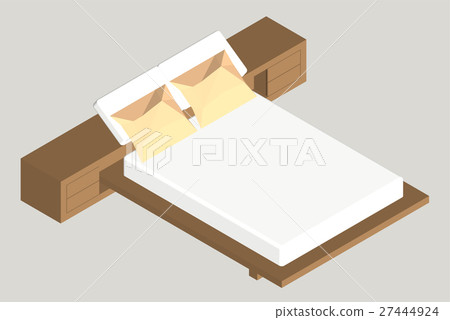 Isometric home furniture - bed. Interior element 27444924