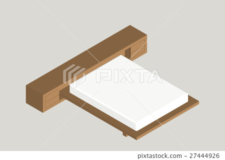 Isometric home furniture - bed. Interior element 27444926