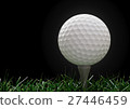 Golf ball  with tee in the grass 27446459