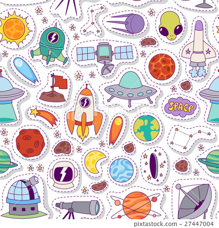 Astronomy space vector seamless pattern. Astronomy space vector seamless pattern. 27447004