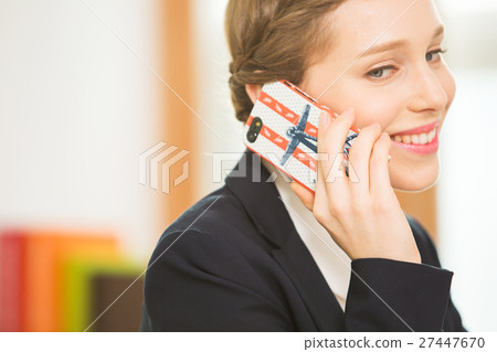 Foreign Female Teacher Talking On The Phone Foreign Female Teacher Talking On The Phone 27447670