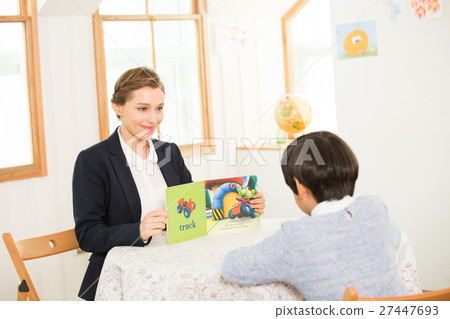 Young Student Learning English With A Foreign Female Teacher Young Student Learning English With A Foreign Female Teacher 27447693