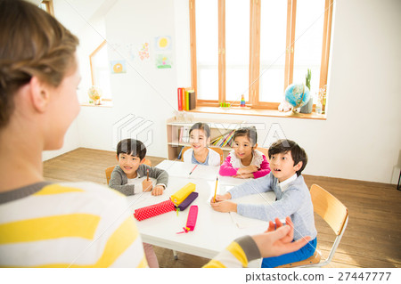 Young Students Learning With A Foreign Female Teacher 27447777